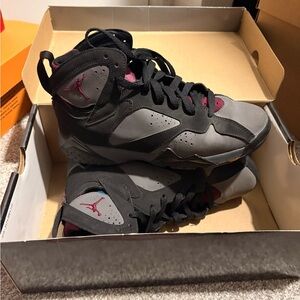 Air Jordan 7 Retro Black and Gray Sneakers